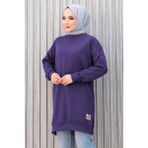 İlkimay.com Armalı Yırtmaç Detay Tunik 1665 - Mor - 50 - 52