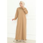 İlkimay Lener Fermuarlı Elbise 1199 - Vizon - 36