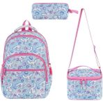 Ilkokul Çantası 3'lü Set Mavi Renk 42*30 cm Beslenme Çantası Kalem Kutusu Ortopedik Su Itici Kumaş