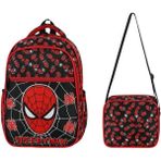 Ilkokul Çantası Örümcek Adam 2'li Set 40*30 cm Beslenme Çantası Ortopedik Sırt Çantası Erkek Çocuk - Siyah