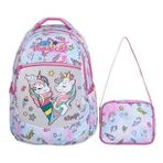 Ilkokul Okul Sırt Çantası Kız Erkek Unisex Beslenme Çantalı Ortopedik 2li Set At Model Unicorn Beyaz