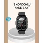 İlkyaz Fashion 3 Kordonlu Akıllı Saat Uzun Pil Süreli ILKYZHB-RS3455 - 35 - 48 mm - 1 - 01P-Pembe
