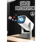 İlkyaz Fashion Akıllı Projeksiyon Powerbankli Taşınabilir Sinema Projektörü 4K Hd Kaliteli