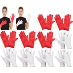 İlkyaz Fashion Çocuk Gösteri Eldiven Seti – 5 Çift Beyaz &amp; 5 Çift Kırmızı - Standart - Renkli