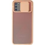 İlkyaz Fashion Samsung Galaxy A02S Kılıf Palm Buzlu Kamera Sürgülü Silikon - Pembe - 1 - Çok Renkli
