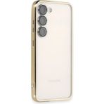 İlkyaz Fashion Samsung Galaxy S23 Kılıf Razer Lensli Silikon - Gold - 1 - Çok Renkli