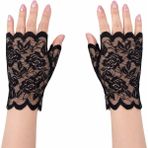 İlkyaz Fashion Siyah Dantel Parmaksız Kısa Eldiven - Standart - Renkli