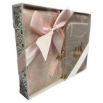 Ilm Verlag Hediye kutusu seti, seccade, Tesbih ve Surenbuch - Müslüman Namaz-LIK Seccade, dua matı, Salah, Sejadah, (pembe)