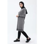 ilmek Kadın Çizgili Uzun Triko Tesettür Tunik 4355