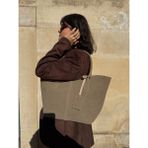 Ilot.Istanbul Ilot.ıstanbul | Mat Süet Görünümlü Casual Tote Omuz Çantası Büyük Boy Bej-Taupe Günlük