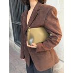 Ilot.Istanbul Ilot.ıstanbul | Minimalist Dikdörtgen Baget Omuz Çantası Pürüzsüz Haki Yeşil Mini Bar Bag - Haki Yeşili