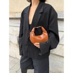 Ilot.Istanbul Ilot.ıstanbul | Taba Yarım Ay Mini Hobo Çanta Gold Zincir Detaylı Parlak Omuz ve El Çantası