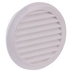 İloz Yuvarlak 100 mm Çap Beyaz Dış Duvar Izgarası