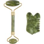 İlterus Doğaltaş Yeşim Face Roller Ve Yeşim Tarak Gua Sha Set