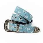 ILuvatar Kadın Denim Bel Kemeri Mavi Jean Bel Halatı Pantolon Elbise Jeansbelt için Minik Kemer, Mavi toka, 104CM