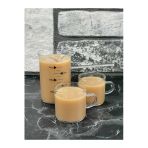 İly 350Ml Borosilikat Cam Cezve Ve 150Ml Cam Bardak Kupa 3 Lü Cam Cezve Fincan Set