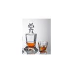 Ily Crytalite Crystalite Quadro 770 ml 340 ml Kristalin Viski Şişesi ve 6 Bardak