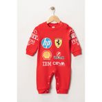 ILY Kids Formula 1 Baskılı Kırmızı Bebek Tulumu