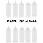 İly Store 10 Adet Beyaz, Fişek Plastik Sosluk, Ketçap, Mayonez, Hardal, Barbekü, Zeytinyağlık, Limonluk, 1000 ml - 1 lt