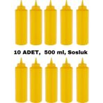 İly Store 10 Adet Sarı, Fişek Plastik Sosluk, Ketçap, Mayonez, Hardal, Barbekü, Zeytinyağlık, Limonluk, 500 ml