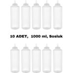 İly Store 10 Adet Şeffaf, Fişek Plastik Sosluk, Ketçap, Mayonez, Hardal, Barbekü, Zeytinyağlık, Limonluk, 1000 ml - 1 lt