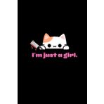 "I'm Just a Girl" Cartoon Cat Pastel Kawaii Goth Halloween Notebook: Cute and Creepy: Notebook for Work, Spooky Basket Gift, Boss, Office, Secret ... Artist, Sister, Teenager, College Student