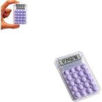 IMA Mini Hesap Makinesi Silikon Tuşlu LCD Ekran 8 Haneli Şeffaf Mini Hesap Makinesi (Ebat: 8,5 cm x 5,4 Cm) - Lila