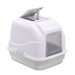 Imac Easy Cat Gri Beyaz 50x40x40 cm Kapalı Kedi Tuvaleti