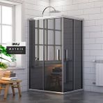 İmaj Banyo Methis Füme Cam Dikdörtgen Duşakabin 90*120 Cm H:190 Gümüş