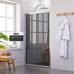 İmaj Banyo Methis Füme Cam İki Duvar Arası 1 Sabit 1 Sürgü Duşakabin 128 - H:190 Cm Gümüş