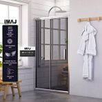 İmaj Banyo Methis Füme Cam İki Duvar Arası 1 Sabit 1 Sürgü Duşakabin 152 - H:190 Cm Gümüş