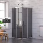 İmaj Banyo Methis Füme Cam Kare Duşakabin 100*100 H190 - H:190 Cm Gümüş
