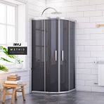 İmaj Banyo Methis Füme Cam Oval Duşakabin 100*100 H190 Gümüş