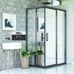 İmaj Banyo Mia Reflekte Cam Dikdörtgen Duşakabin 90*120 H190 - H:190 Cm Siyah