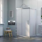 İmaj Banyo Mode İce A-7 Sabit Panelli Dikdörtgen Duşakabin 90x130 Cm H:190 Gümüş
