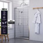 İmaj Banyo Mode İki Duvar Arası 1 Sabit 1 Sürgü Duşakabin 141 - H:190 Cm Gümüş