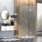 İmaj Banyo Mode Lüx Menteşeli Köşe Açılır 1 Sabit 1 Açılır Yan Panelli Duşakabin 90*120 H195 Gümüş
