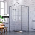 İmaj Banyo Mode Sabit Panelli Dikdörtgen Duş Kabini 90x110 Cm H:190 Gümüş