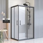 İmaj Banyo Noa Dikdörtgen Duşakabin 90*120 H:190 Cm Siyah