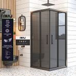İmaj Banyo Troy Füme Cam Kare Duşakabin 100*100 Cm H:190 Siyah
