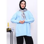 İmaj Butik Bebe Mavi Bisiklet Yaka Soğuk İplik Triko Tunik - Standart