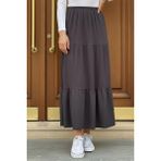 İmaj Butik Füme Eteği Katlı Bel Lastikli Bürümcük Etek - Standart