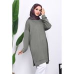 İmaj Butik Haki Bisiklet Yaka Modal Tunik - 2XL