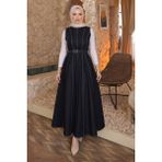 İmaj Butik Lacivert Kemerli Cepli Kot Jile Elbise - 46