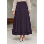 İmaj Butik Mürdüm Yan Bağlamalı Kot Etek - 2XL