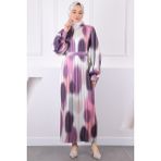 İmaj Butik Pembe Bel Kuşaklı Pileli Elbise - 42 - 44