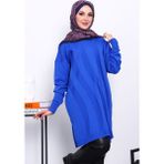 İmaj Butik Saks Mavi Soğuk İplik Merserize Triko Tunik - Standart