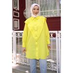 İmaj Butik Sarı Ön Detaylı Kol Bağlamalı Tunik