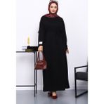 İmaj Butik Siyah Iki Iplik Modal Elbise - Standart