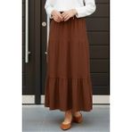 İmaj Butik Taba Eteği Katlı Bel Lastikli Bürümcük Etek - Standart
